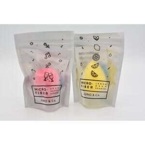 Juno & Co Lemon Drop Rose Velvet Microfiber Sponge Set Of 2 Pack Brand New